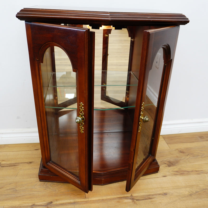 24x14x31-Inch Compact Lighted Curio Cabinet – Glass Shelving