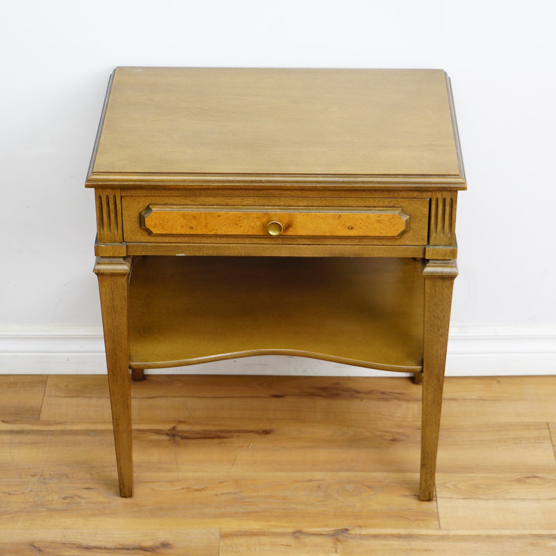 22x15x24-Inch Wood End Table – Single Drawer & Lower Shelf