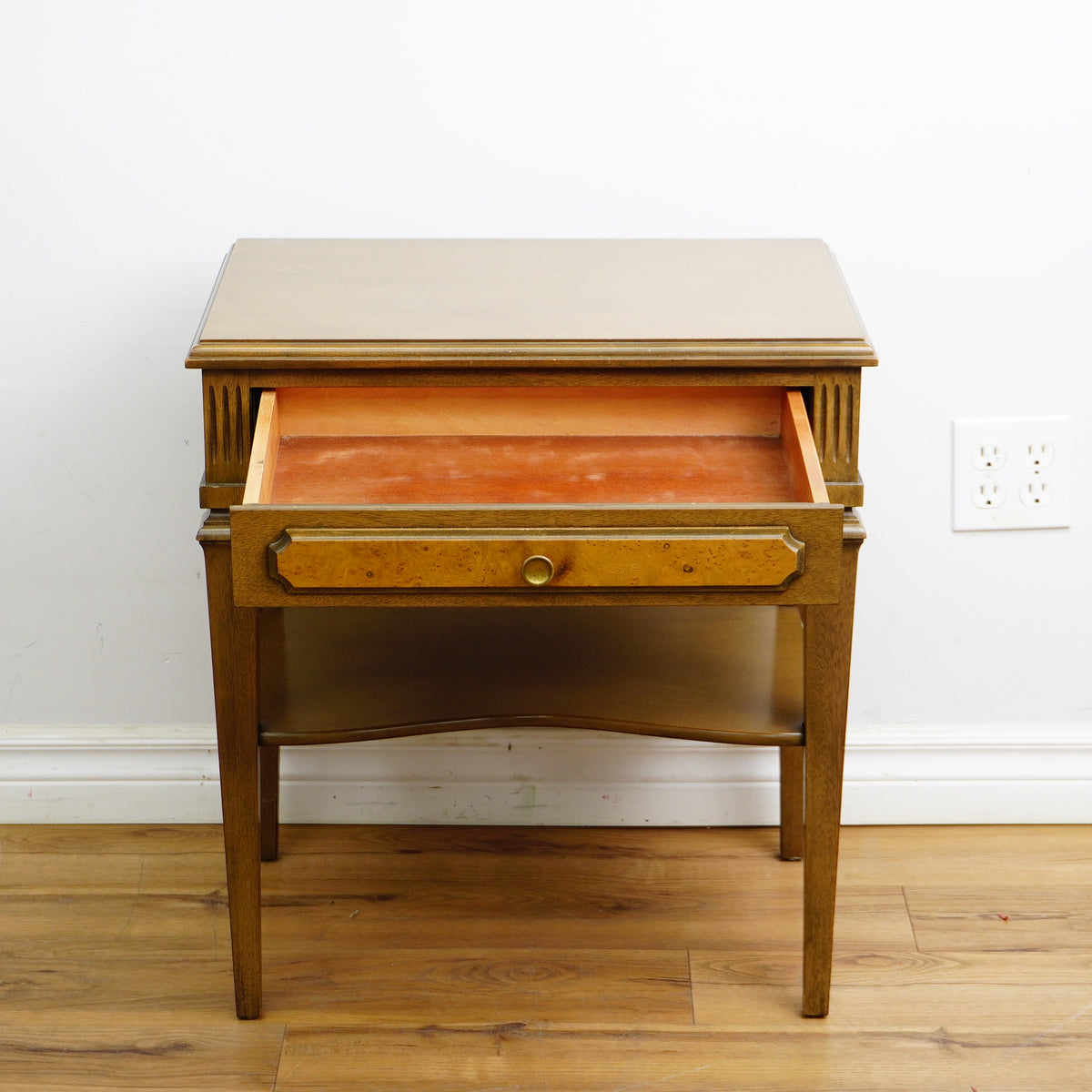 22x15x24-Inch Wood End Table – Single Drawer & Lower Shelf