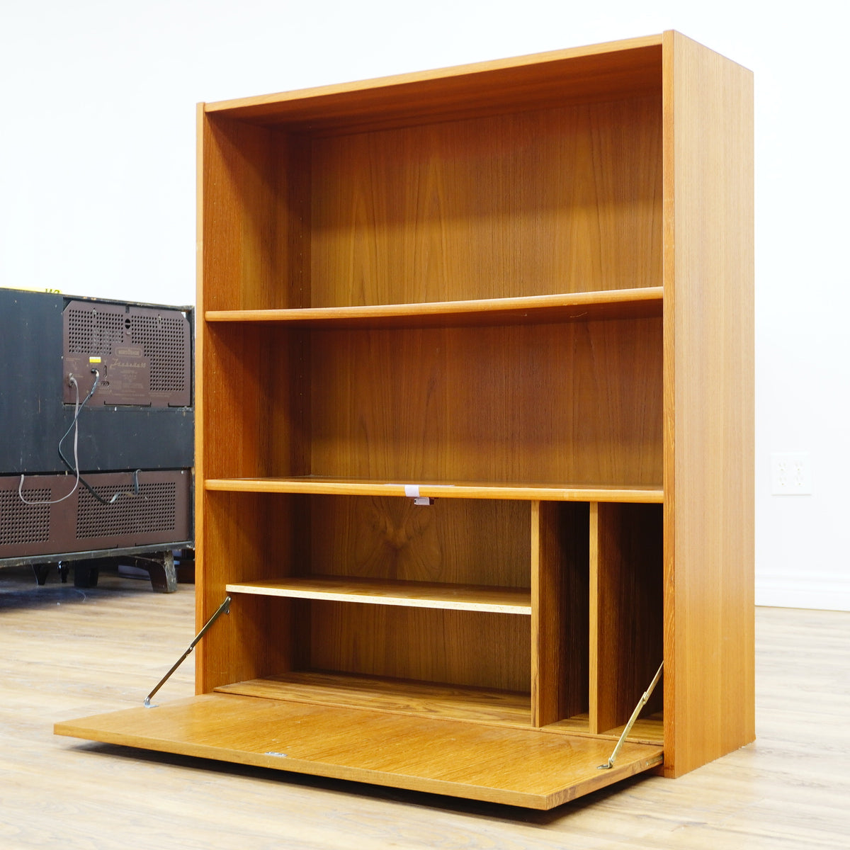 35x17x41-Inch Multi‑Compartment Wooden Storage Cabinet – Drop‑Front