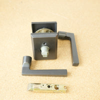 Baldwin Reserve Dark Bronze Taper Lever & Rustic Square Rose- Passage