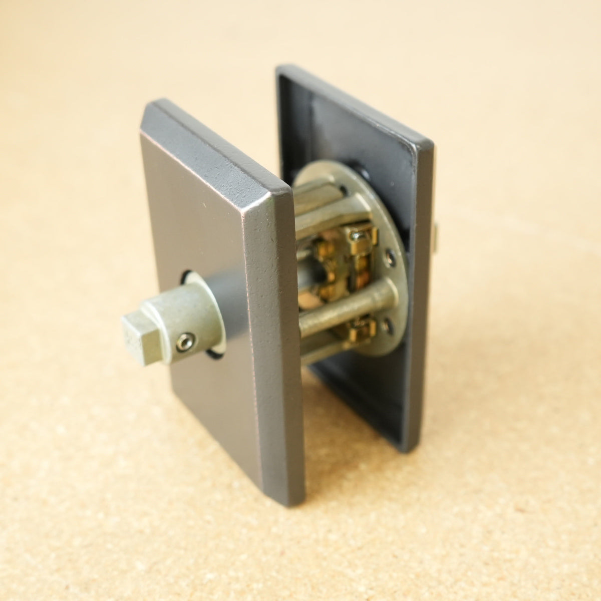 Baldwin Reserve Dark Bronze Taper Lever & Rustic Square Rose- Passage