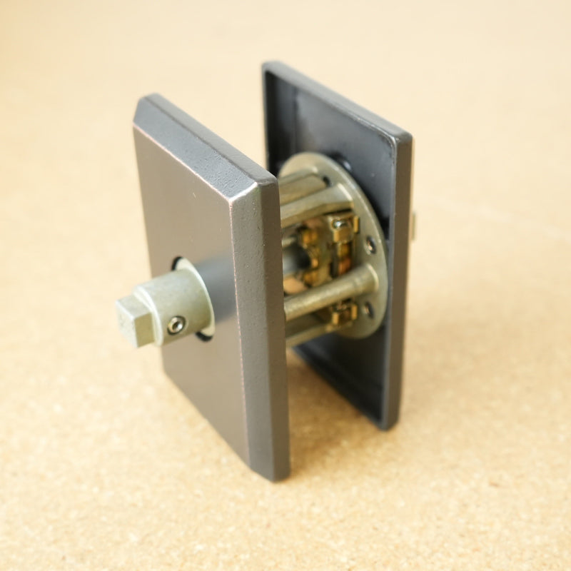 Baldwin Reserve Dark Bronze Taper Lever & Rustic Square Rose- Passage