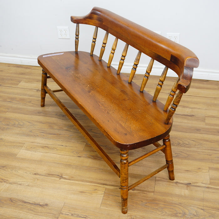 48x17x30-Inch Cinnamon 2‑Seater Hardwood Bench