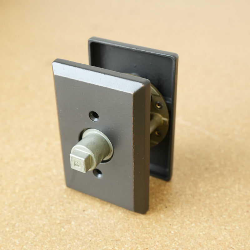 Baldwin Reserve Dark Bronze Taper Lever & Rustic Square Rose- Passage