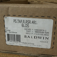 Baldwin Reserve Dark Bronze Taper Lever & Rustic Square Rose- Passage