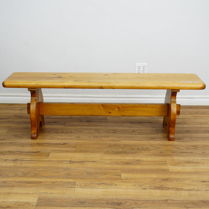 60x14x18-Inch Hardwood Ochre Bench