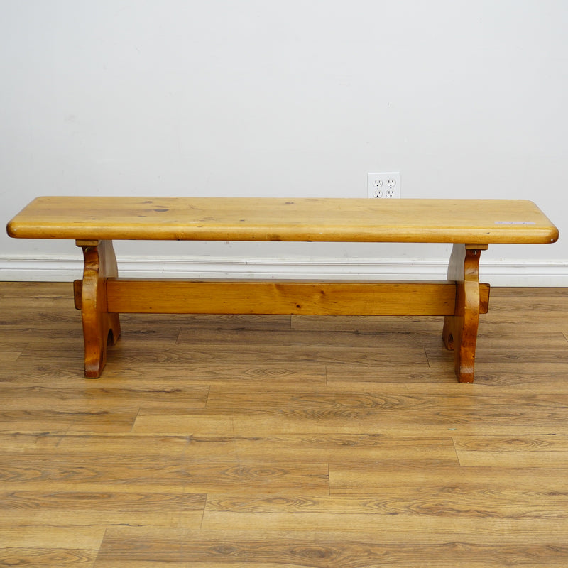 60x14x18-Inch Hardwood Ochre Bench