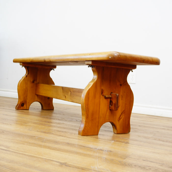 60x14x18-Inch Hardwood Ochre Bench
