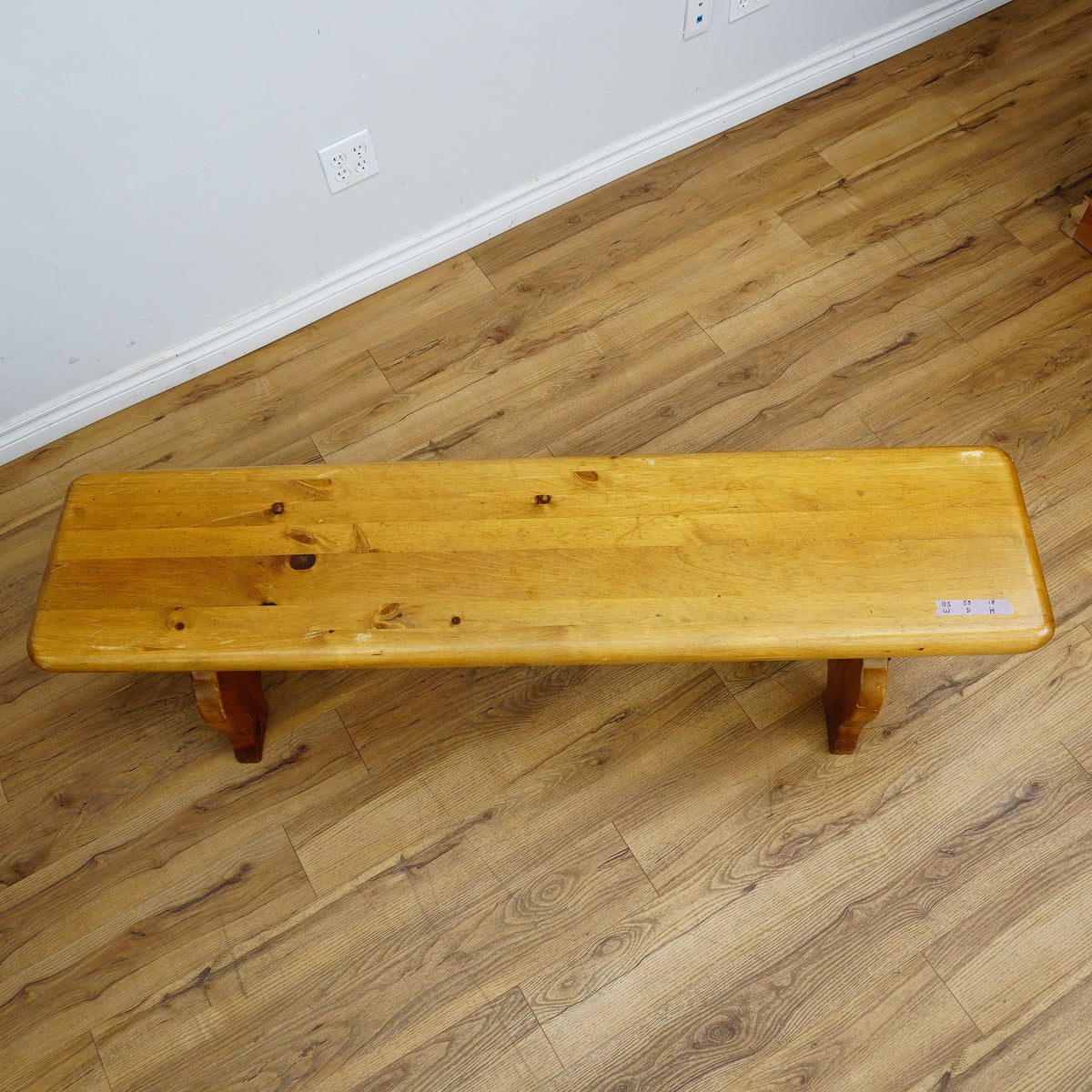 60x14x18-Inch Hardwood Ochre Bench