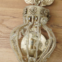 1-Light Bouquet Crystal Wall Sconce in Brass