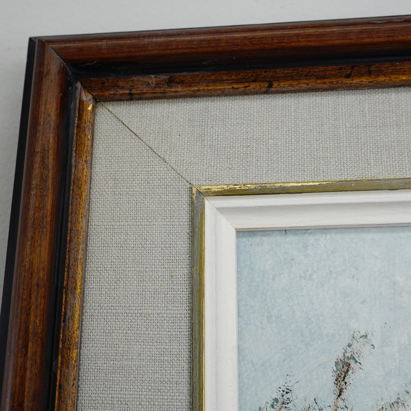 24x30-Inch Signed Framed Artwork – Countryside Winter Scene