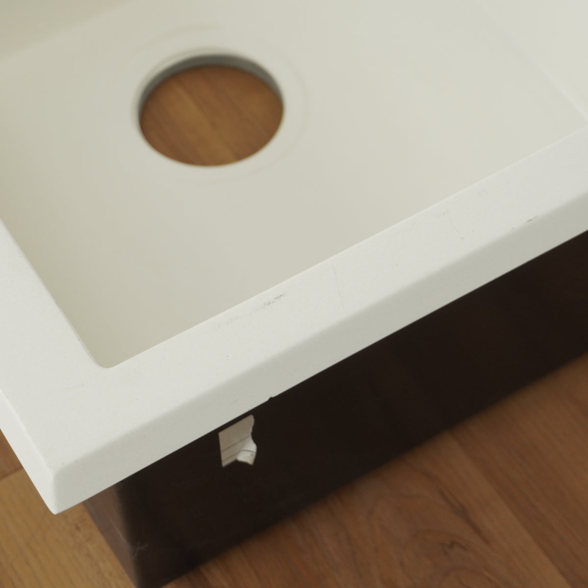 34-inch Acrylic Drop-in Double Bowl Sink in Matte White