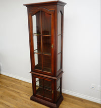 26x14x78-Inch Tall Wood Curio Cabinet – Glass Doors & Shelves
