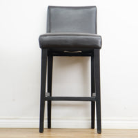 19x21x42-Inch – Black Leather Upholstered Bar Stool – High Backrest
