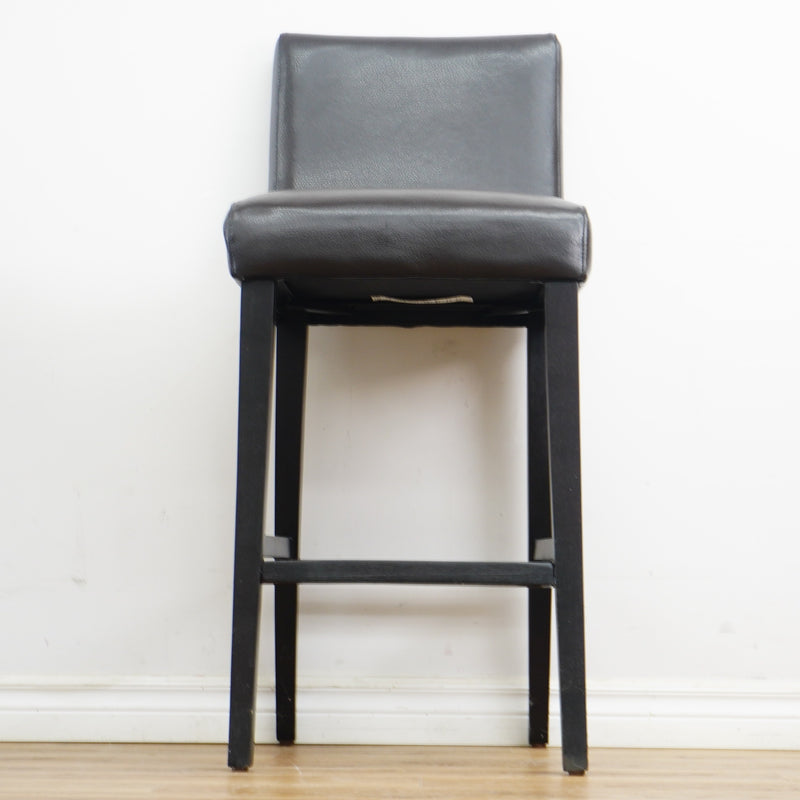 19x21x42-Inch – Black Leather Upholstered Bar Stool – High Backrest
