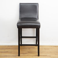 19x21x42-Inch – Black Leather Upholstered Bar Stool – High Backrest