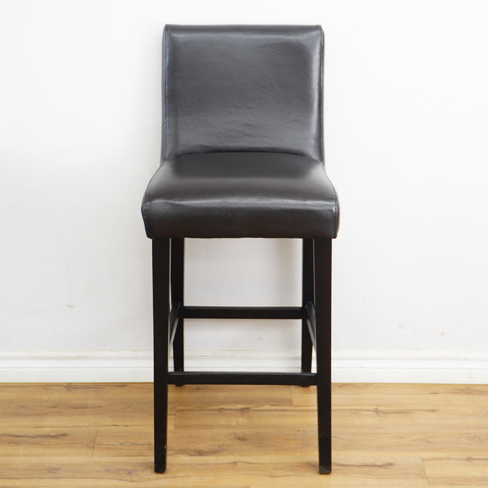 19x21x42-Inch – Black Leather Upholstered Bar Stool – High Backrest