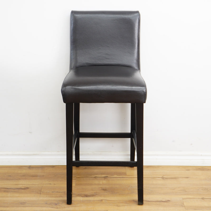 19x21x42-Inch – Black Leather Upholstered Bar Stool – High Backrest