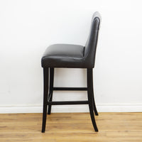 19x21x42-Inch – Black Leather Upholstered Bar Stool – High Backrest