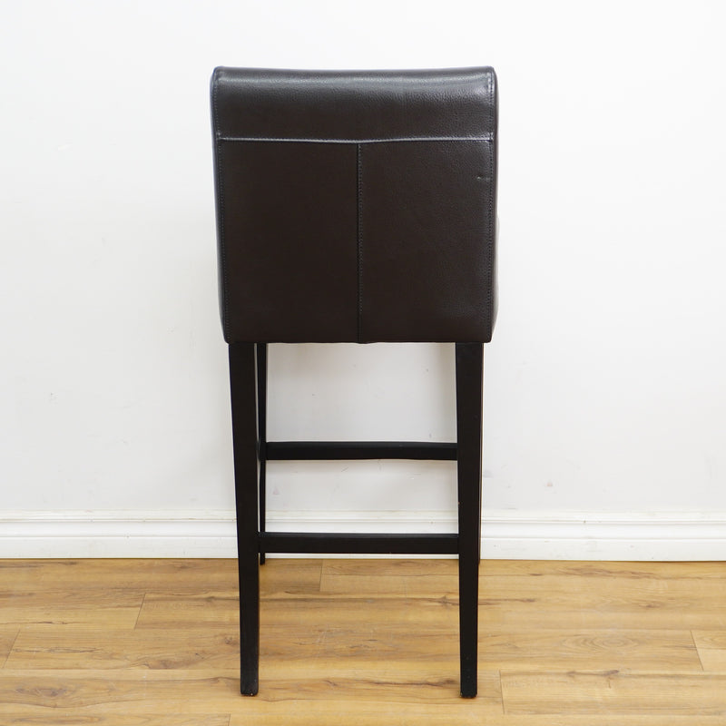 19x21x42-Inch – Black Leather Upholstered Bar Stool – High Backrest