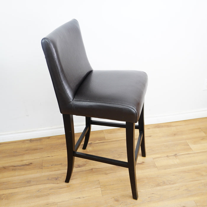 19x21x42-Inch – Black Leather Upholstered Bar Stool – High Backrest