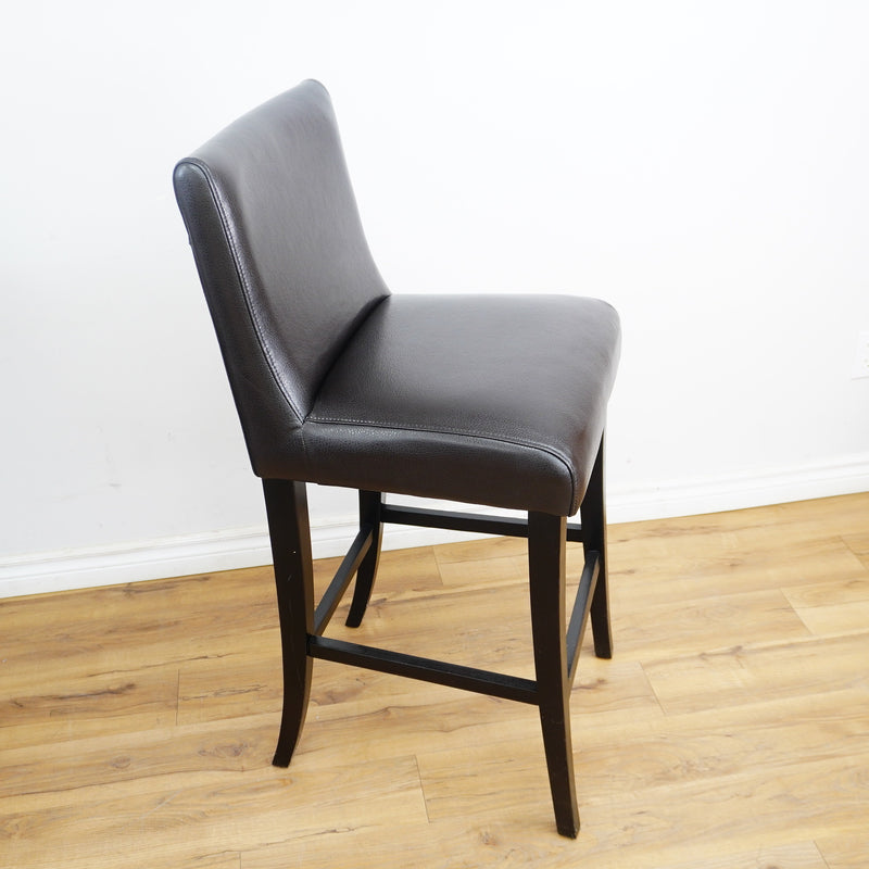 19x21x42-Inch – Black Leather Upholstered Bar Stool – High Backrest