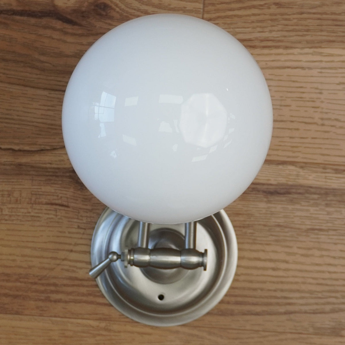 1-Light Pewter Sconce with Ball Shaped Light