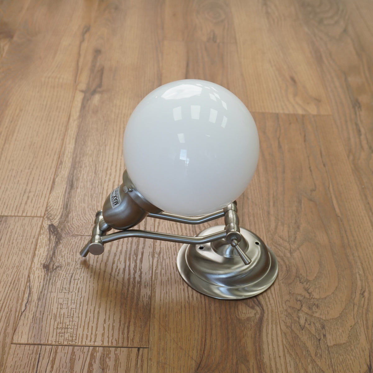 1-Light Pewter Sconce with Ball Shaped Light