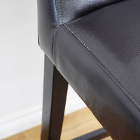 19x21x42-Inch – Black Leather Upholstered Bar Stool – High Backrest