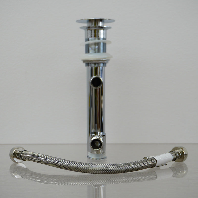 Chrome Pop-up Glass Drain & Overflow for Bathroom Sink – TY-5632C-1