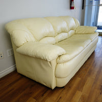 3-Seater Cream Leather Sofa