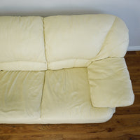 3-Seater Cream Leather Sofa