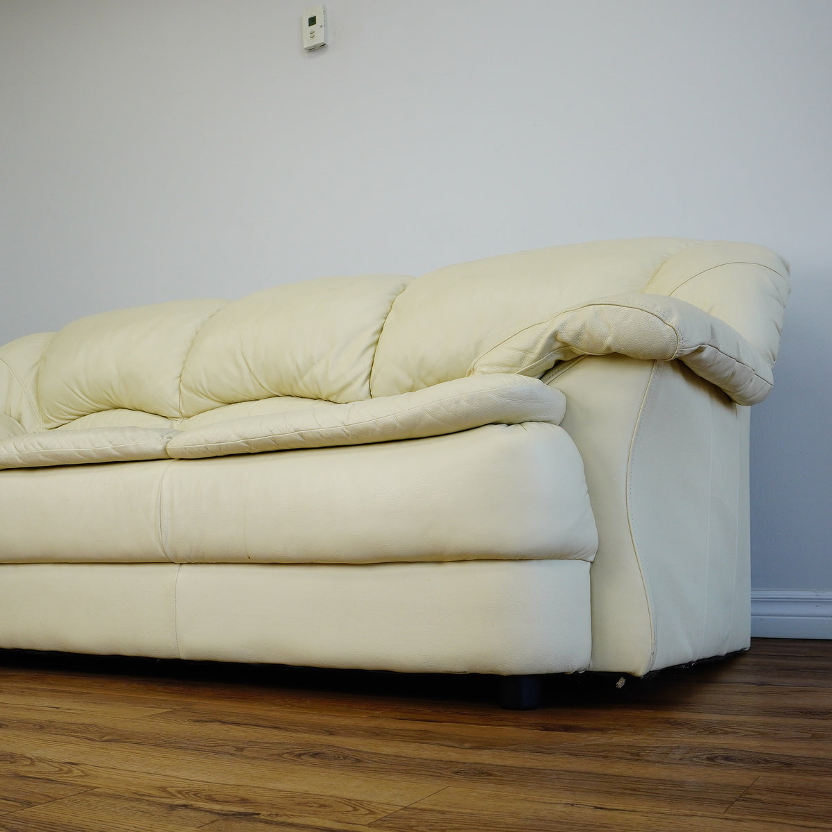 3-Seater Cream Leather Sofa