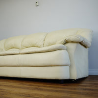 3-Seater Cream Leather Sofa