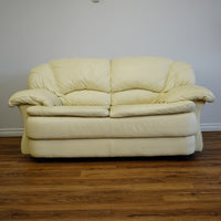 2-Seater Cream Leather Sofa