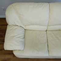 2-Seater Cream Leather Sofa