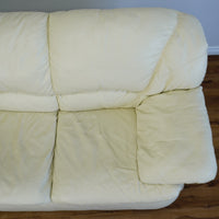 2-Seater Cream Leather Sofa