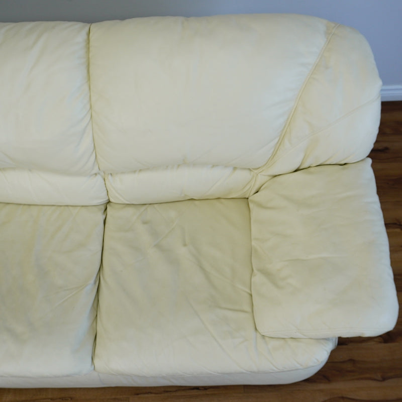 2-Seater Cream Leather Sofa