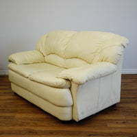 2-Seater Cream Leather Sofa