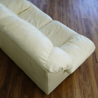 2-Seater Cream Leather Sofa