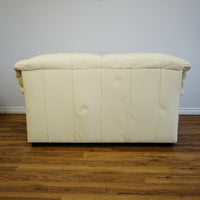 2-Seater Cream Leather Sofa