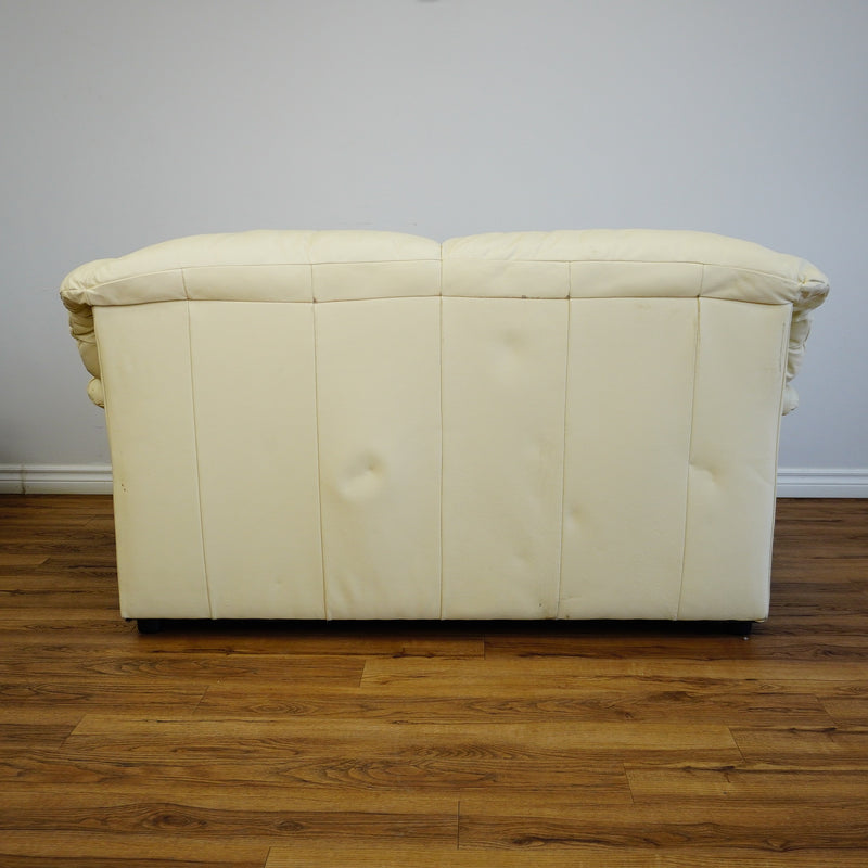 2-Seater Cream Leather Sofa