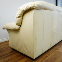 2-Seater Cream Leather Sofa