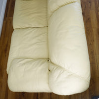 2-Seater Cream Leather Sofa