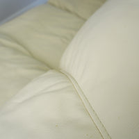 2-Seater Cream Leather Sofa