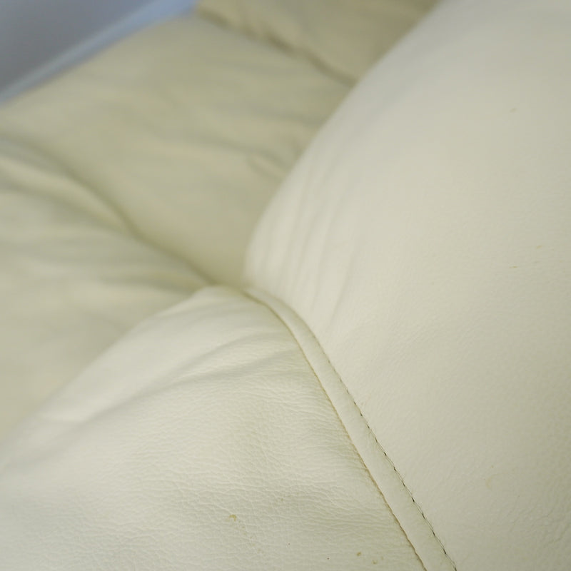 2-Seater Cream Leather Sofa