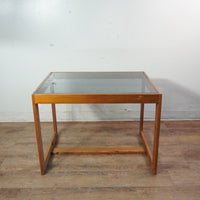 27-inch Wooden Coffee Table w/ Glass Top