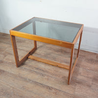 27-inch Wooden Coffee Table w/ Glass Top