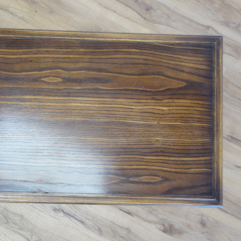 61x21x19-Inch – Grainy Wood Double-Sided Console w/ Doors & Columns